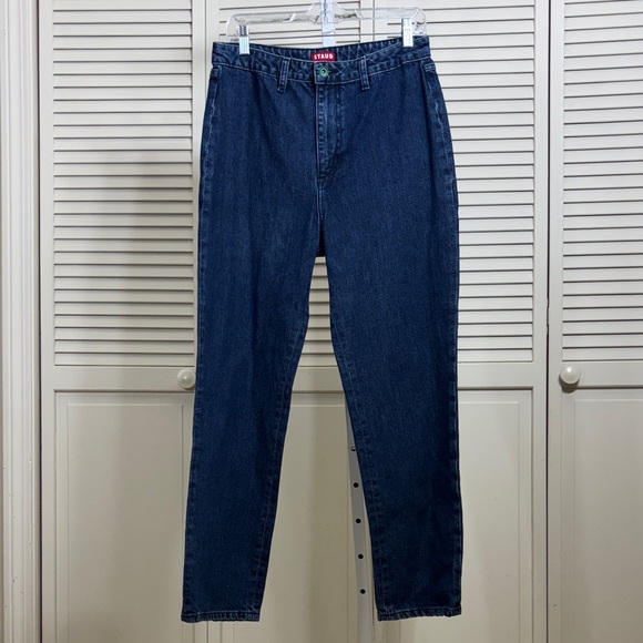 STAUD Dark Blue Slim Straight Leg 100% Cotton Jeans Size 30 - Picture 1 of 8